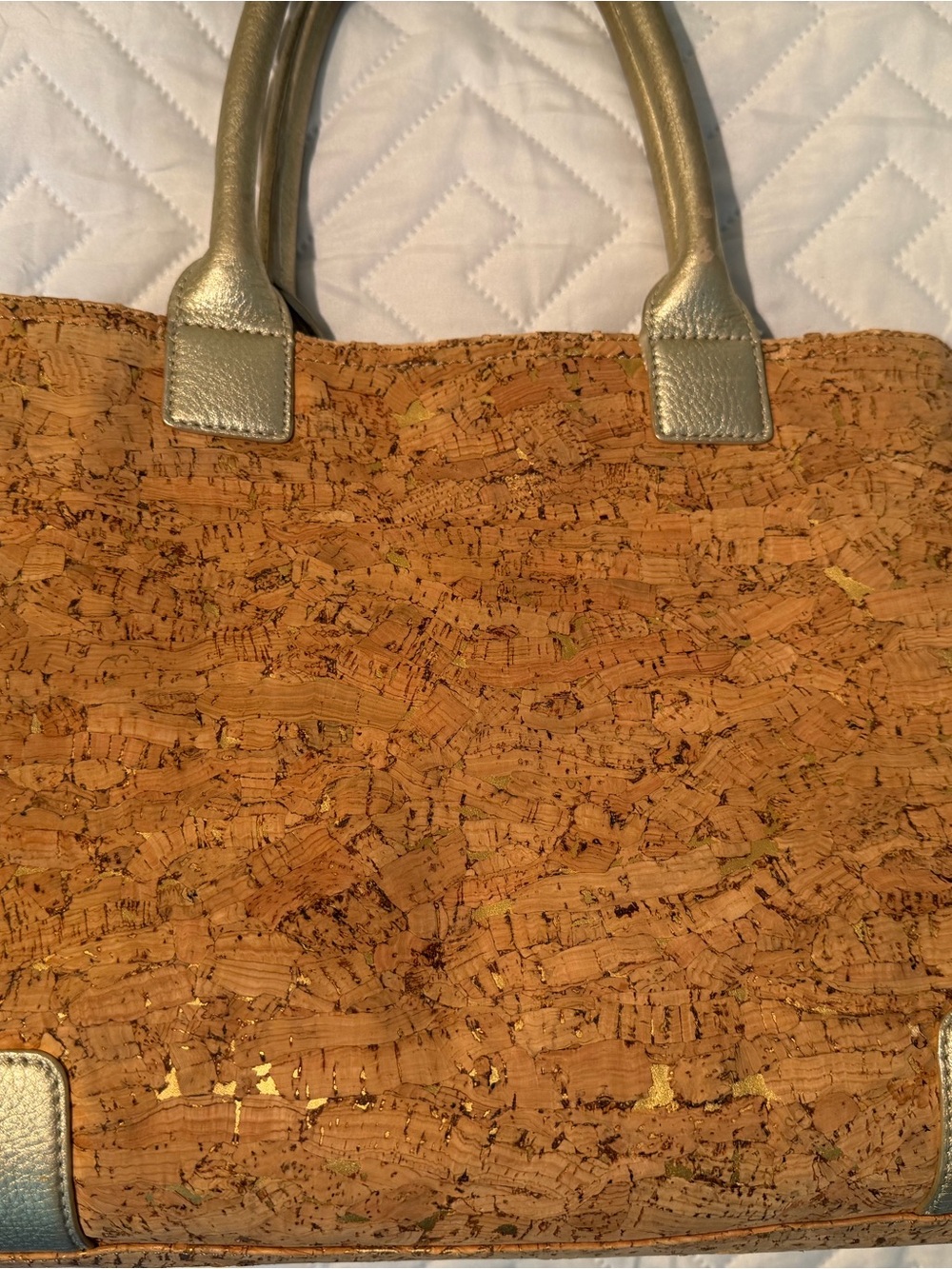 Tory Burch Cork Tote with Gold Metallic Trim - Picture 8 of 12